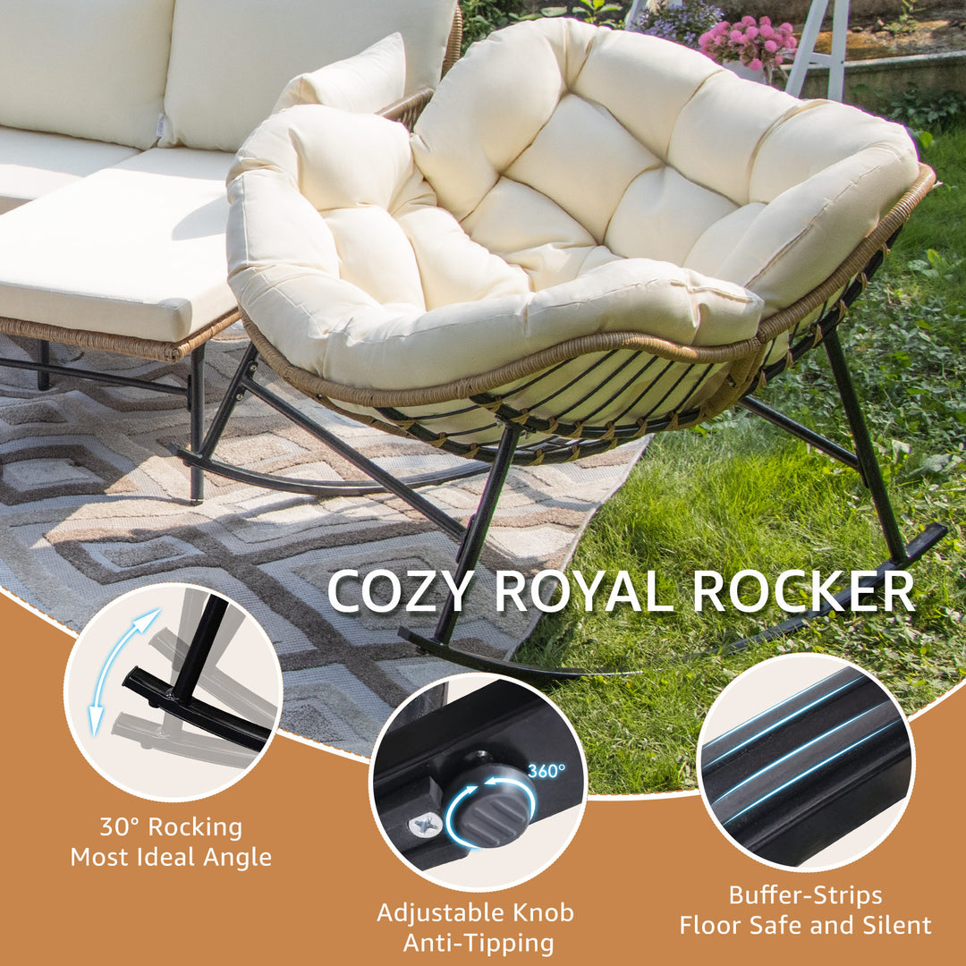 NICESOUL Patio Bohemian Sofa Set With Table 7 Seater 7 Piece