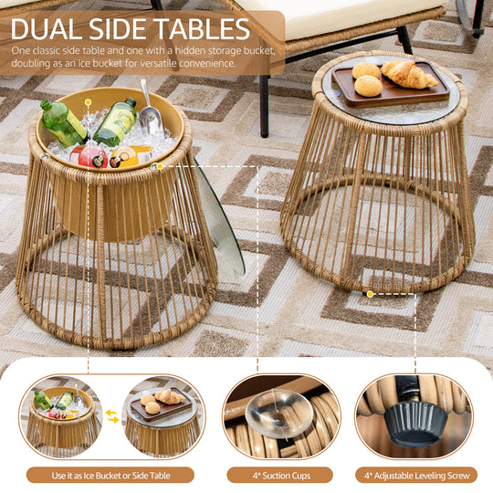 NICESOUL Patio Bohemian Sofa Set With Table 7 Seater 7 Piece