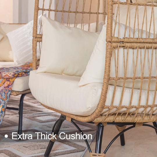 NICESOUOL Patio Bohemian Sofa Set With Table 2 Seater 3 Piece