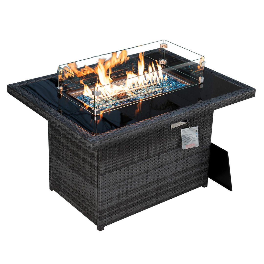 Eden Outdoor Charcoal Fire Pit Table - Nicesoul Furniture#color_gray