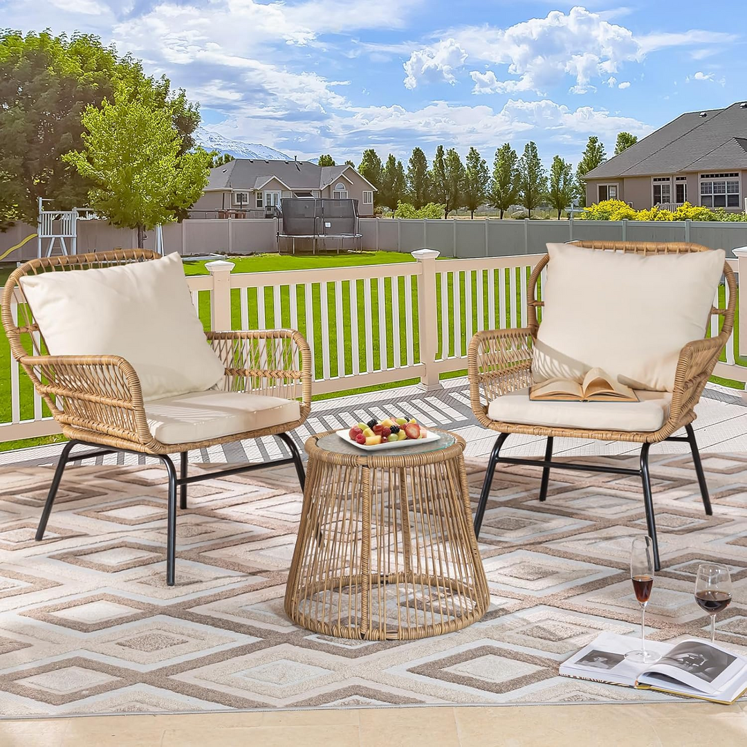 NICESOUL Patio Sofa Seat Cushions and Back Cushions (Cushions Only)
