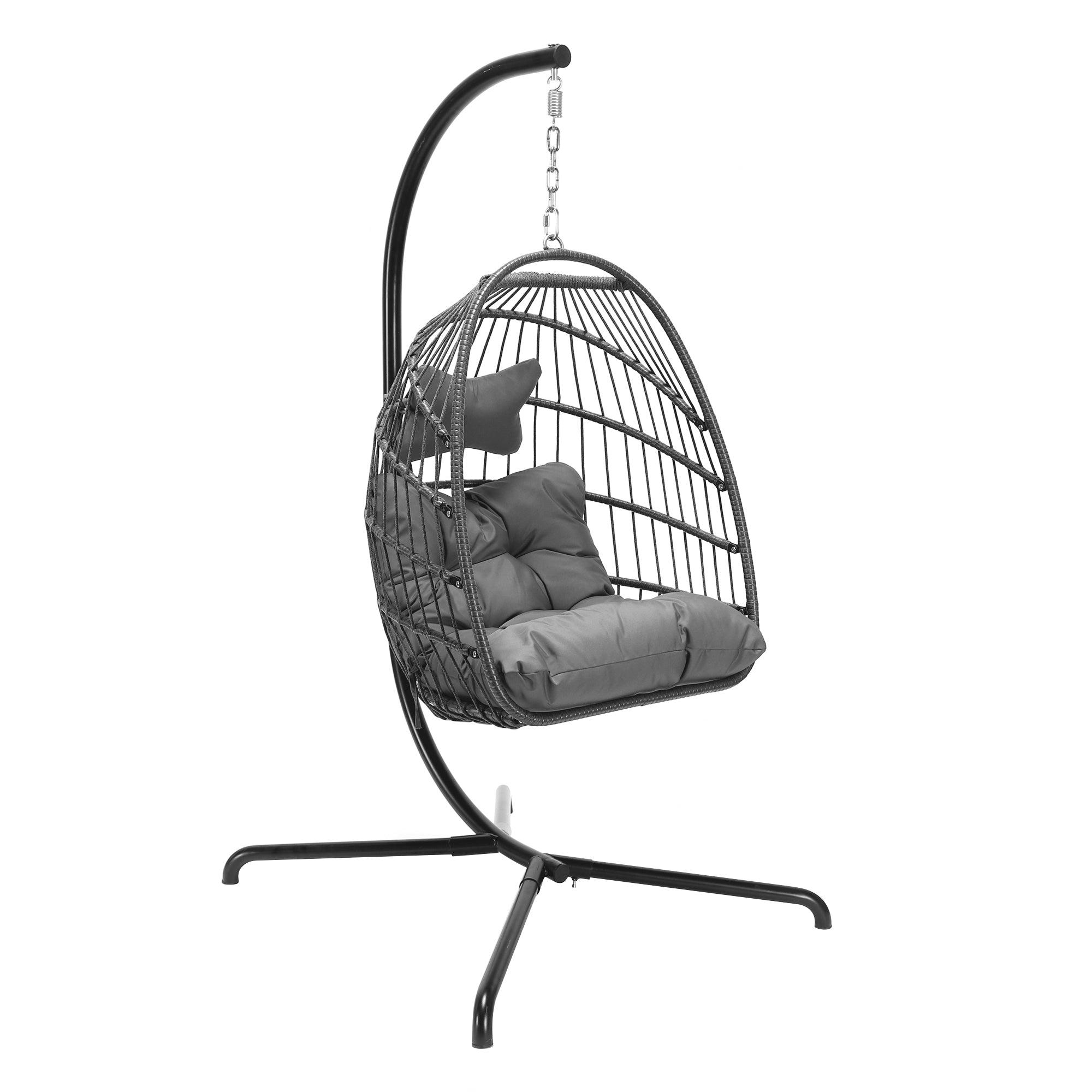 NICESOUL Harmony Swing Egg Chair with Stand Charcoal Nicesoul Furniture
