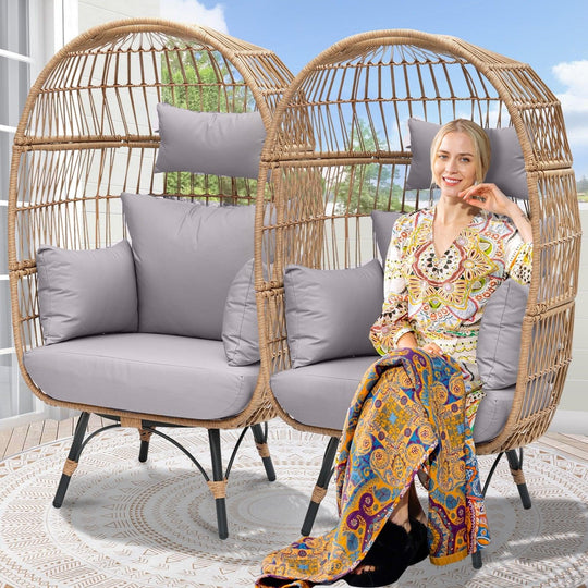 Patio Bohemian Wicker Egg Chair - Nicesoul Furniture