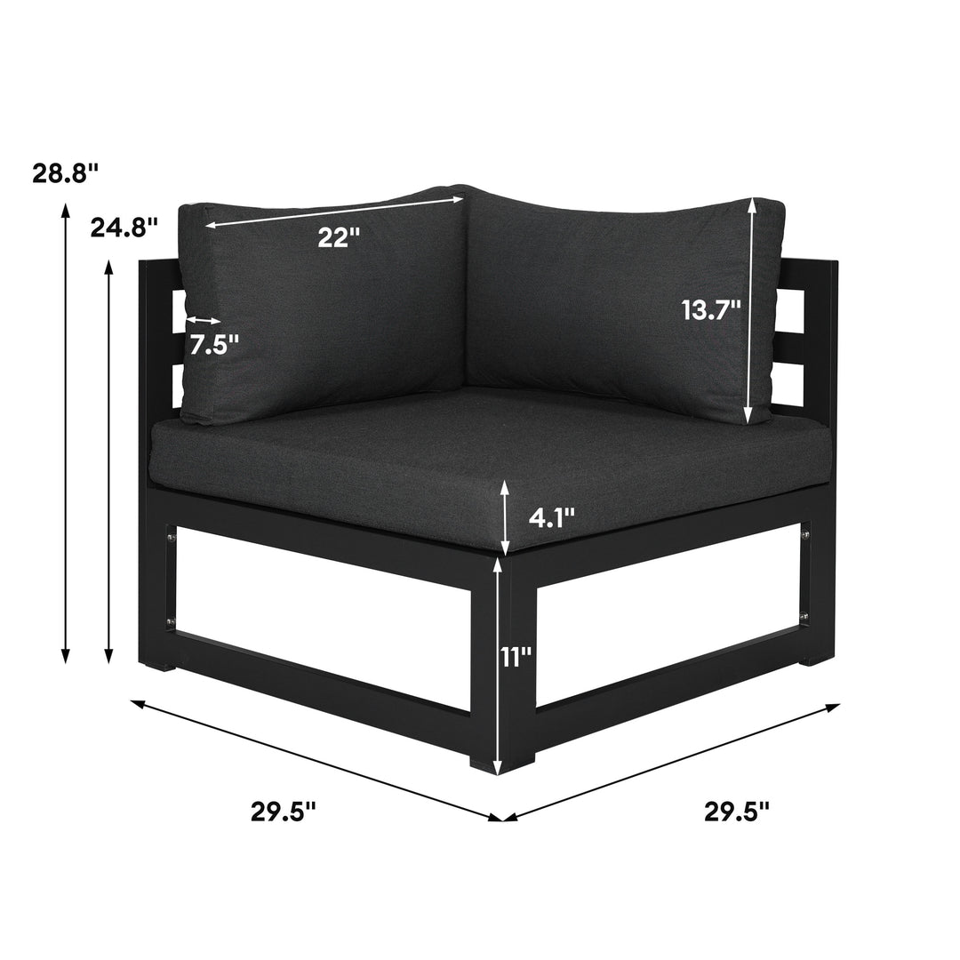 Patio Aluminum Armless Chairs For 2 Seat