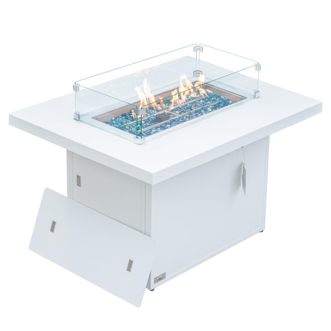 La Jolla Fire Pit Table in White - Nicesoul Furniture