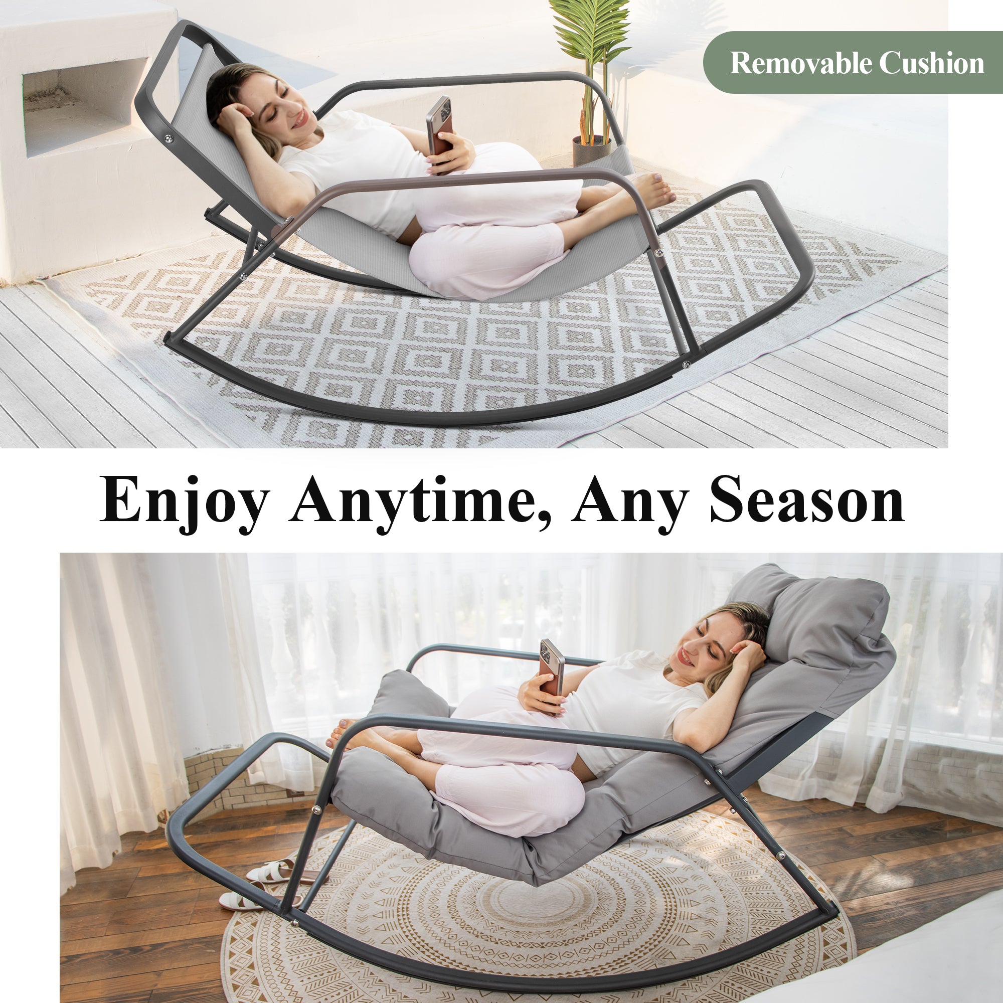 indoor metal rocking chair