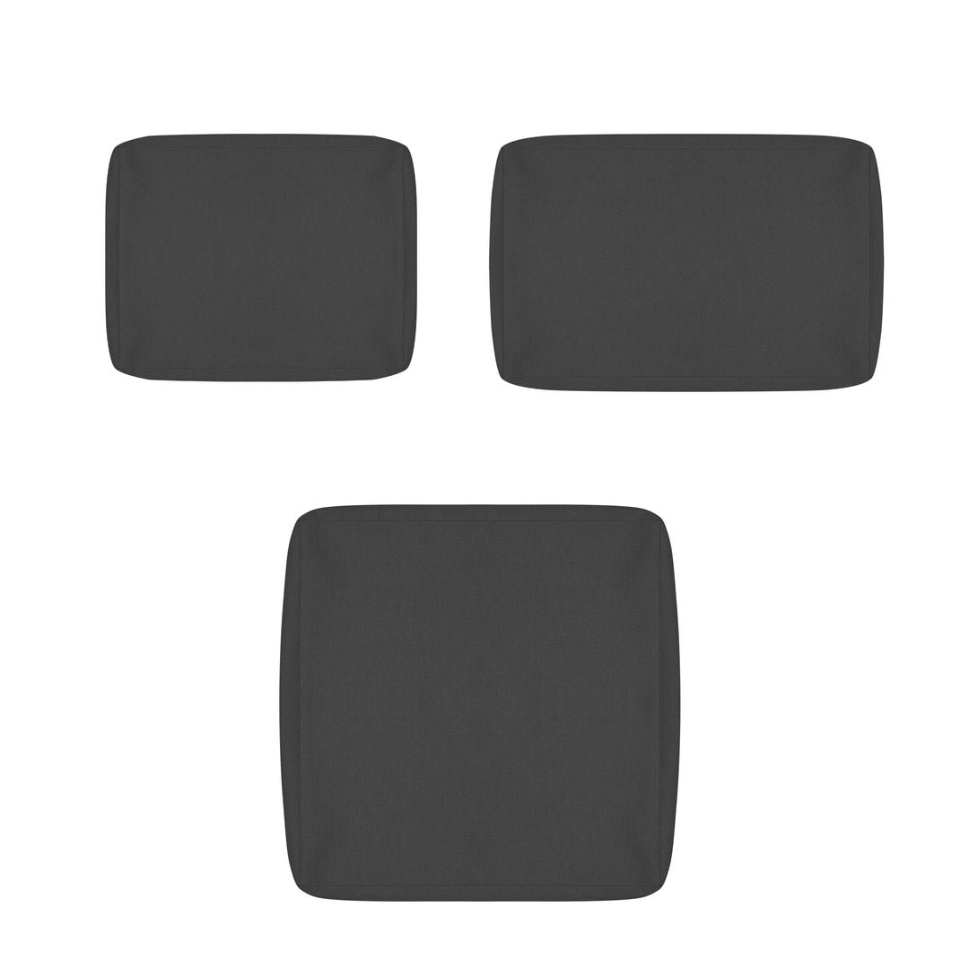 NICESOUL 3 piece Cushion Cover Replacement For Outdoor Wicker Funiture Set, 27" x 27", Dark Gray