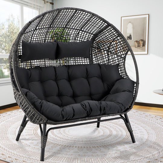 NICESOUL Double Stationary Egg Chair Outdoor Indoor Loveseat Chair