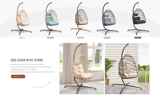 NICESOUL Swing  Egg Chair With Stand Hanging Egg Chair