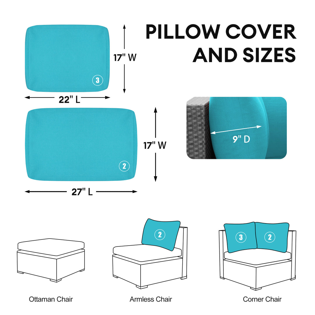 Eden Patio Outdoor Furniture Cushion cover set-6 Seat - Nicesoul Furniture