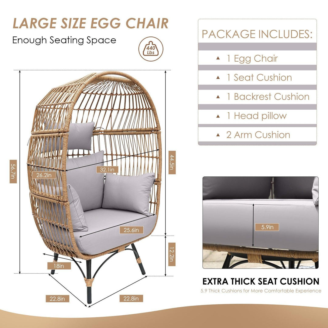 Patio Bohemian Wicker Egg Chair - Nicesoul Furniture