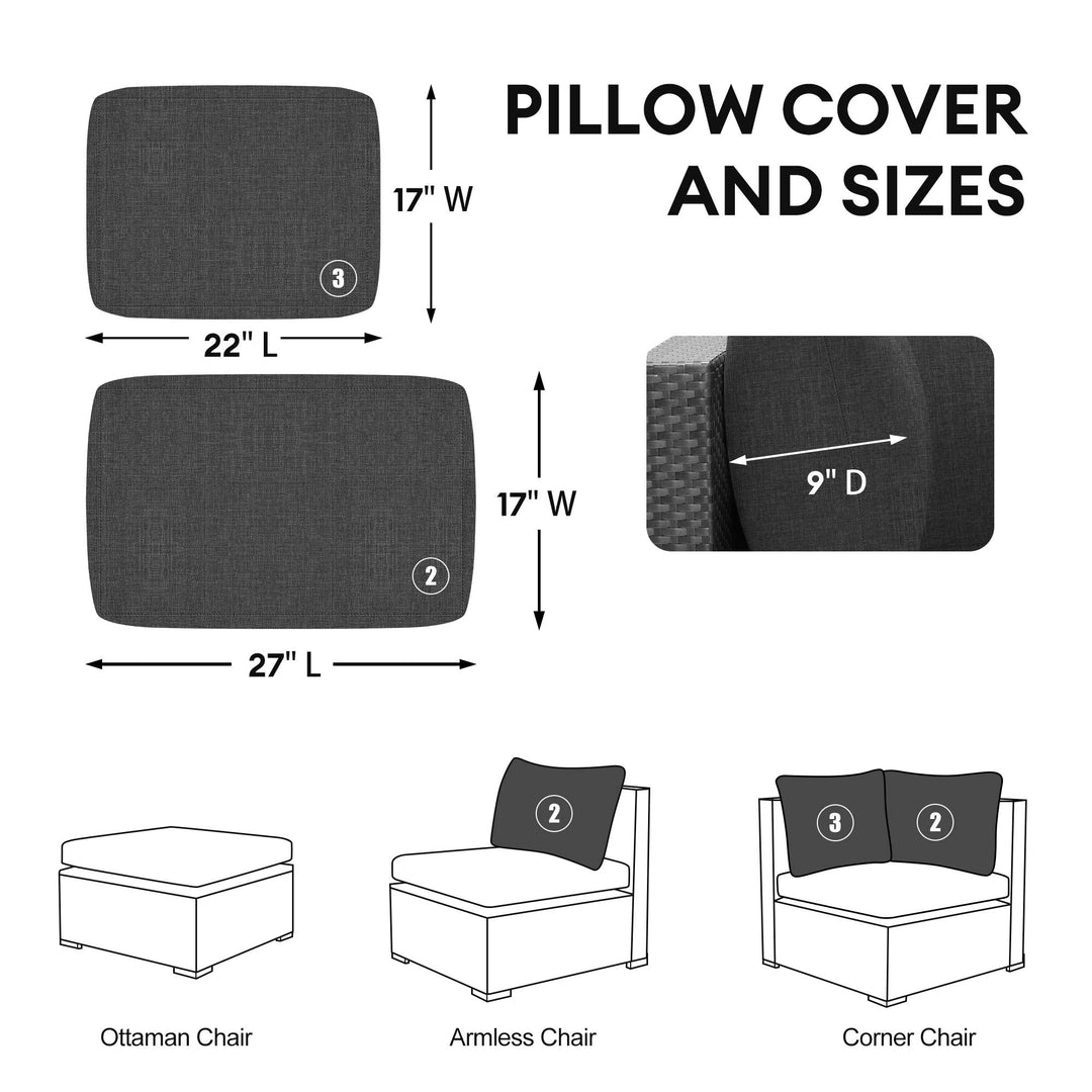 Eden Patio Outdoor Furniture Cushion cover set-6 Seat - Nicesoul Furniture