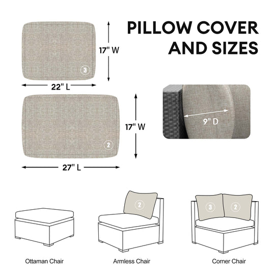 Eden Patio Outdoor Furniture Cushion cover set-6 Seat - Nicesoul Furniture