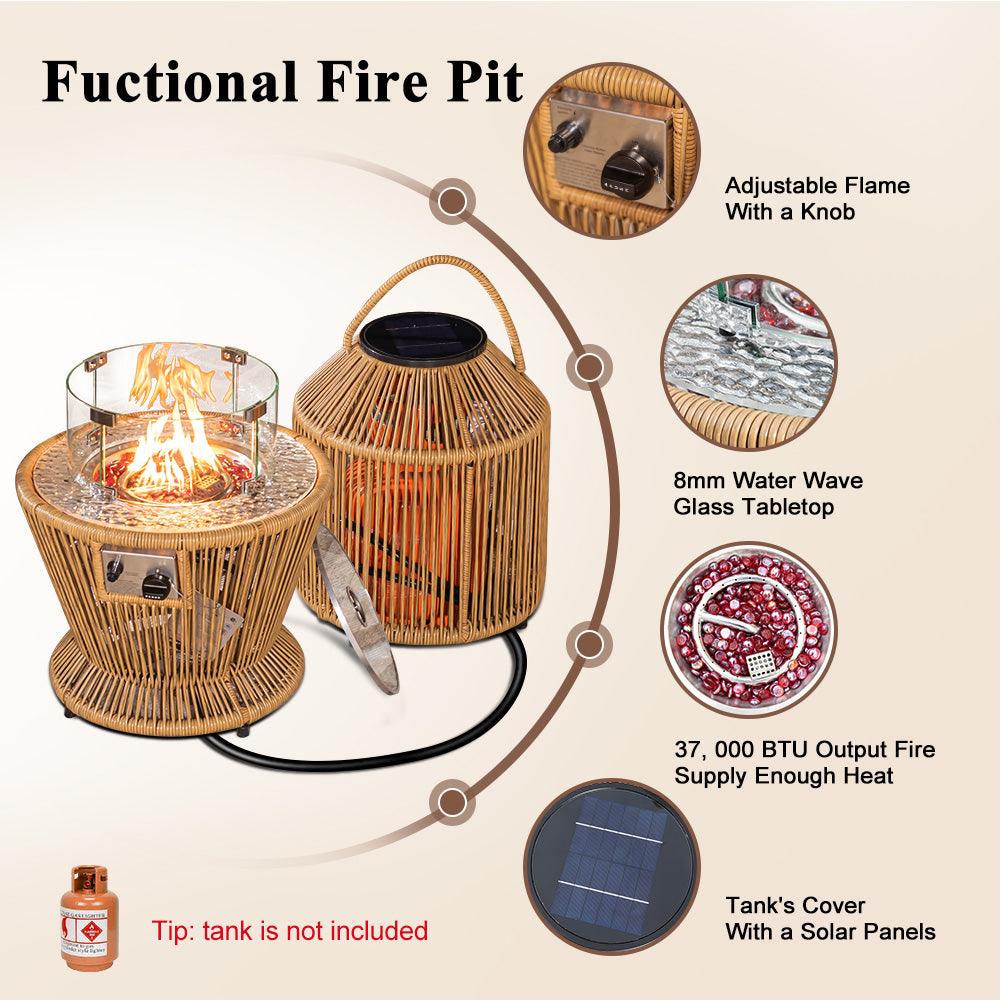 Montmatre Fire Pit Set with L-Shape Sofa-4 Seat - Nicesoul Furniture