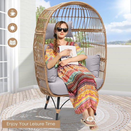 Patio Bohemian Wicker Egg Chair - Nicesoul Furniture