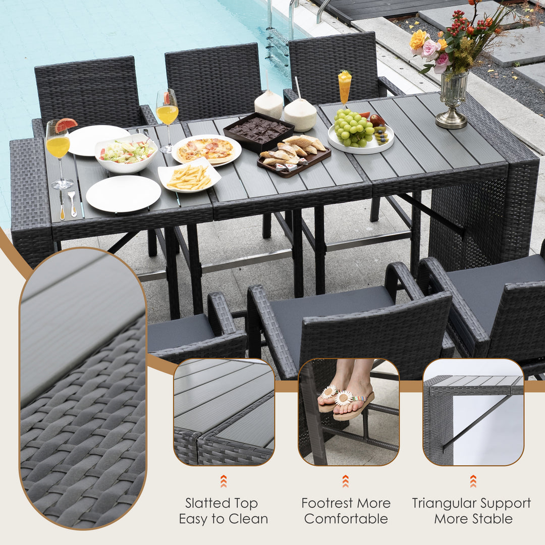 Nicesoul outdoor furniture bar height sets, patio dining table, high top chair 4 Seater 5 Pieces