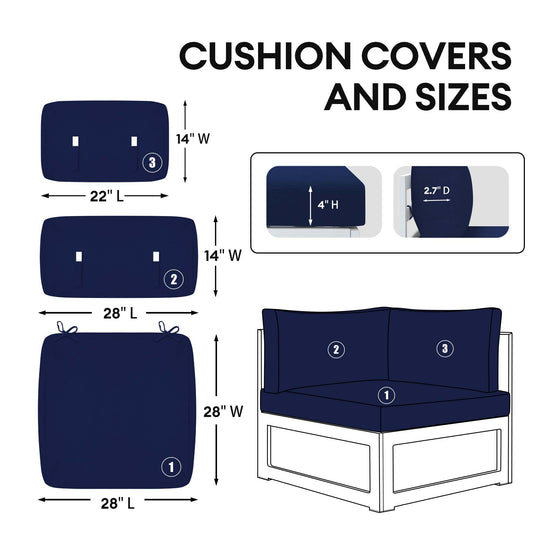 Aluminum Sofa Cushion Cover Set For 2 Seat