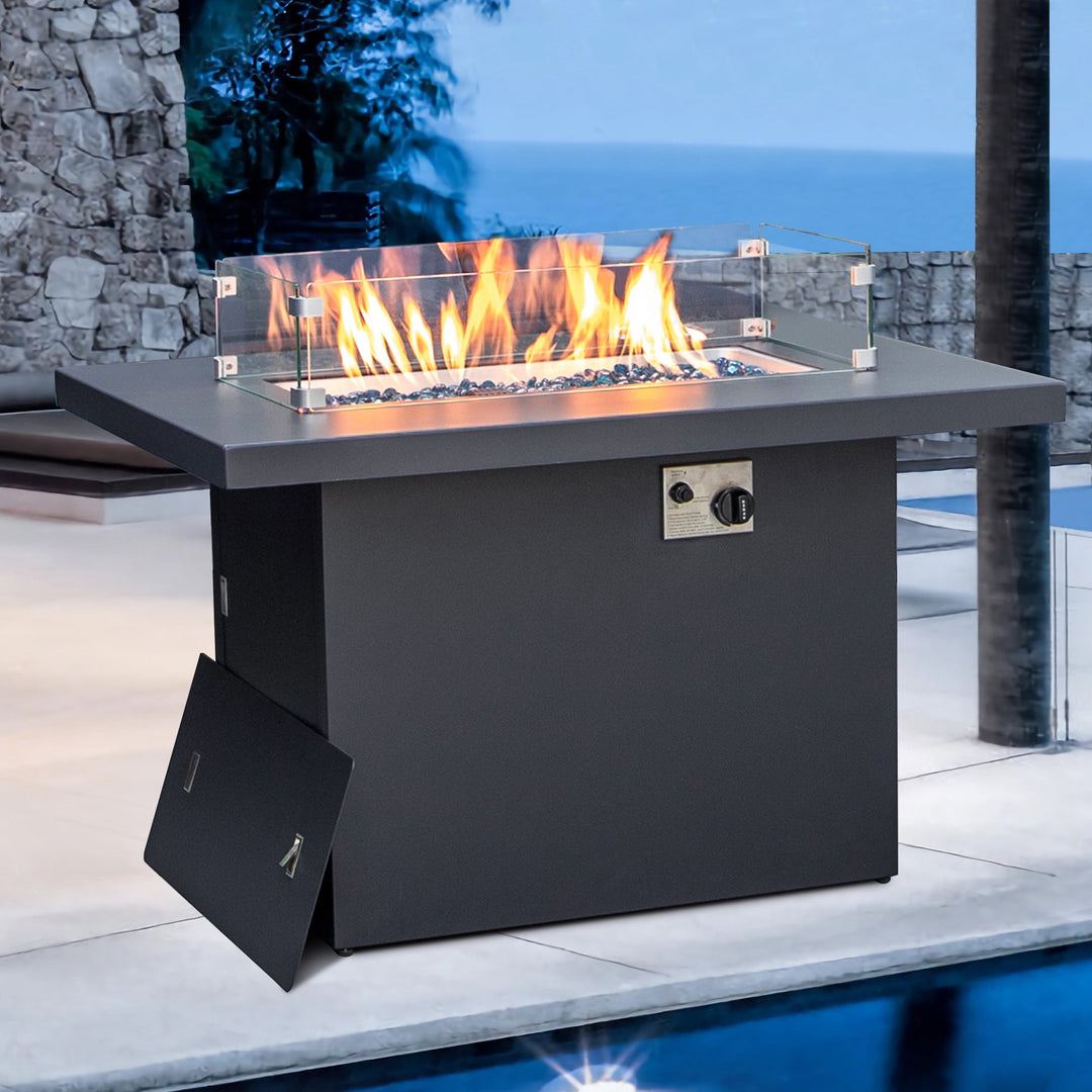 La Jolla Aluminum Fire Pit Table - Nicesoul Furniture