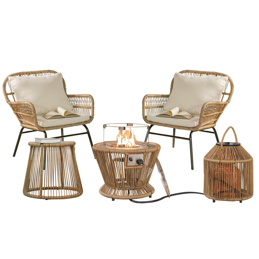 Patio Bohemian Sofa Set With Table-3 Piece