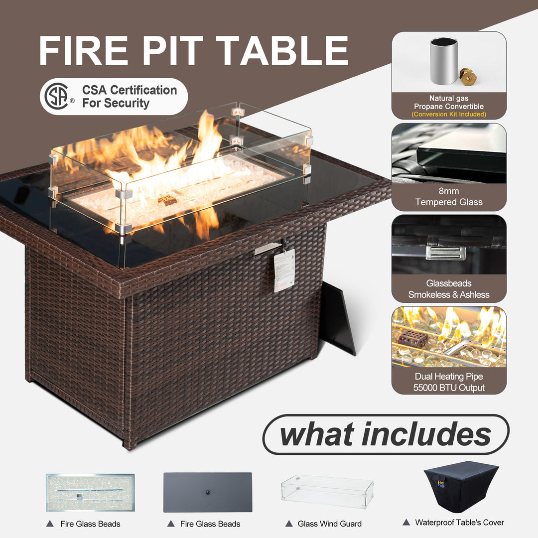 Eden Outdoor Charcoal Fire Pit Table - Nicesoul Furniture