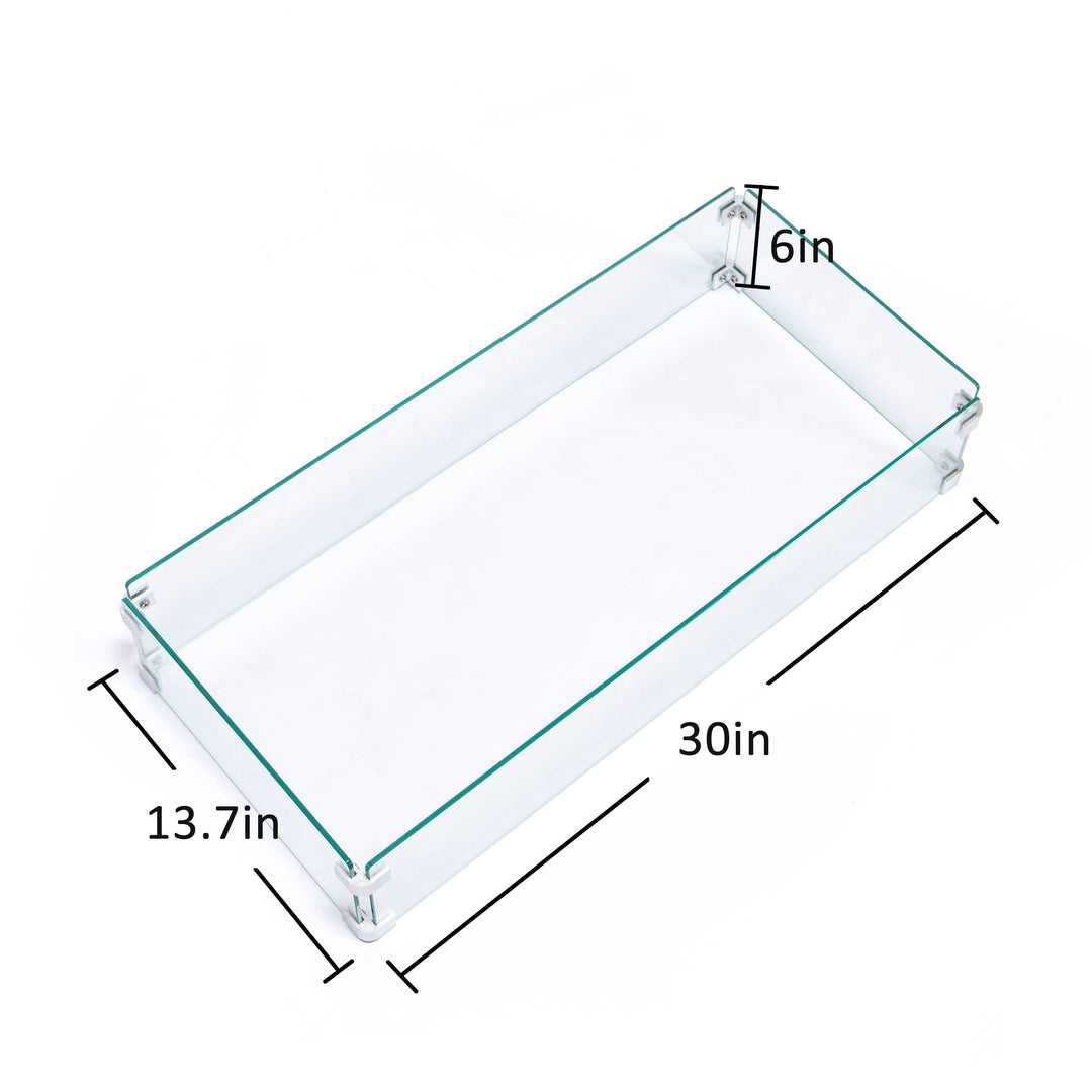 NICESOUL Fire Pit Wind Glass (Including Accessories)