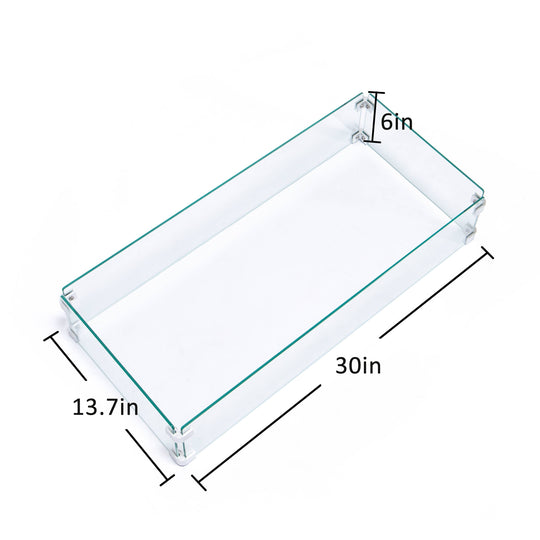 NICESOUL Fire Pit Wind Glass (Including Accessories)