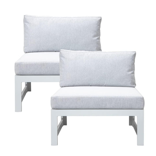 La Jolla Armless Chairs in White-2 Seat - Nicesoul Furniture