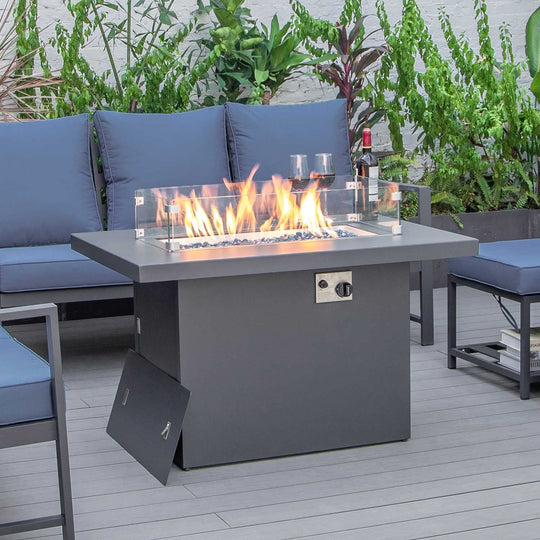 La Jolla Aluminum Fire Pit Table - Nicesoul Furniture