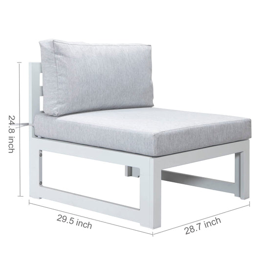 La Jolla Armless Chairs in White-2 Seat - Nicesoul Furniture