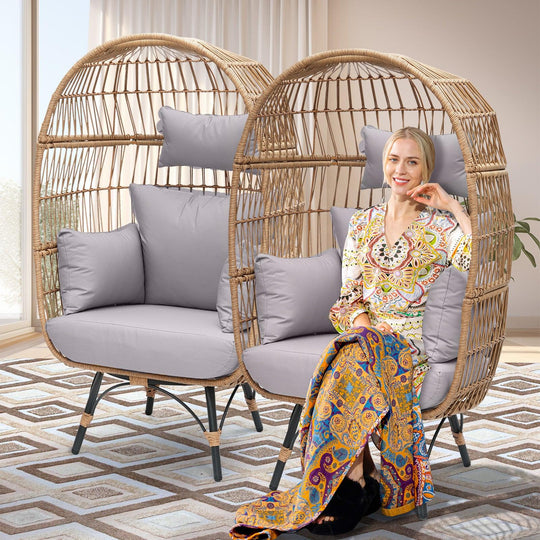 NICESOUL Patio Bohemian Wicker Egg Chair