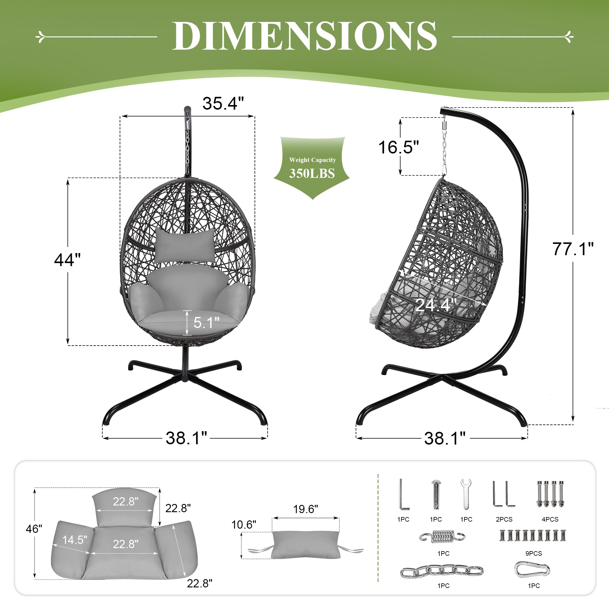 NICESOUL Harmony Outdoor Swing Egg Chair with Stand – Nicesoul